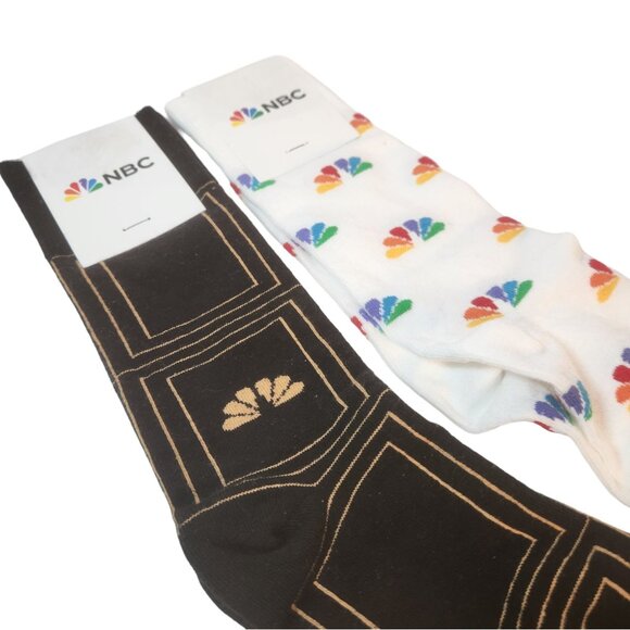 2 New in Pkg. NBC Network Logo Socks One Size Fits Most Men 7-12 Women 6-11 - Picture 4 of 7